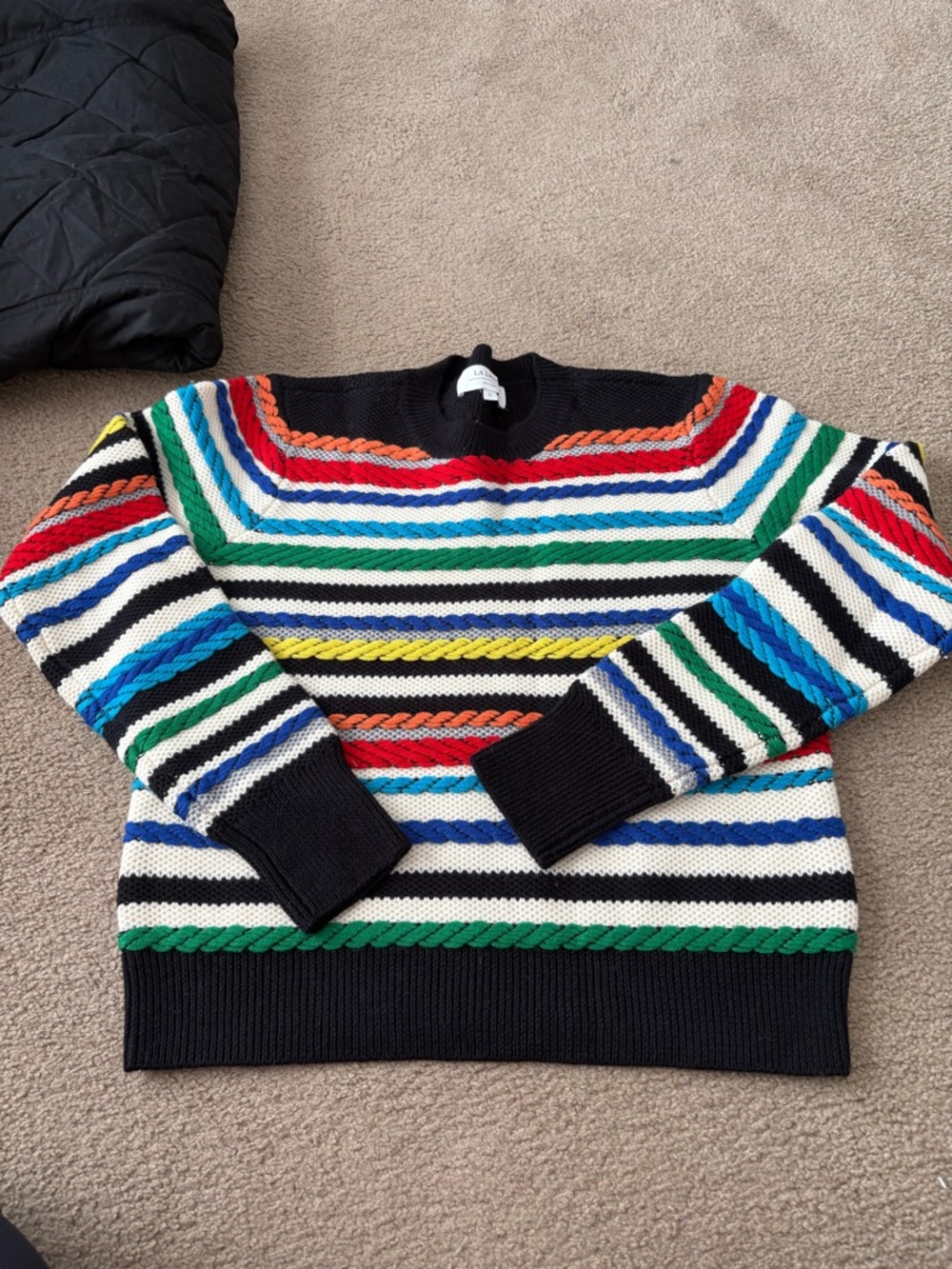 Striped Multicolor Cable-Knit Sweater - Women's
